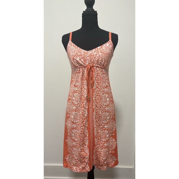 Tommy Bahama Dresses & Skirts - Tommy Bahama Orange White Floral Sundress XS Cotton Spaghetti Strap Resort Dress